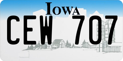 IA license plate CEW707