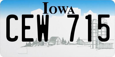 IA license plate CEW715