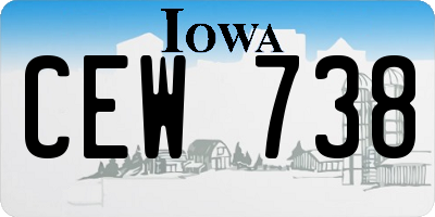 IA license plate CEW738