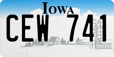 IA license plate CEW741