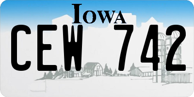 IA license plate CEW742