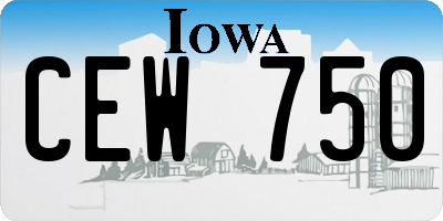 IA license plate CEW750