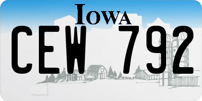 IA license plate CEW792