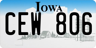 IA license plate CEW806