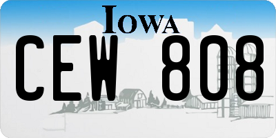 IA license plate CEW808