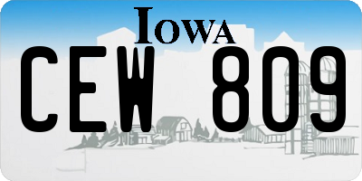 IA license plate CEW809
