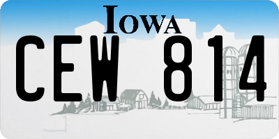 IA license plate CEW814