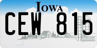 IA license plate CEW815