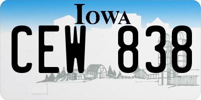 IA license plate CEW838