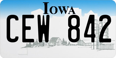 IA license plate CEW842