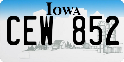 IA license plate CEW852