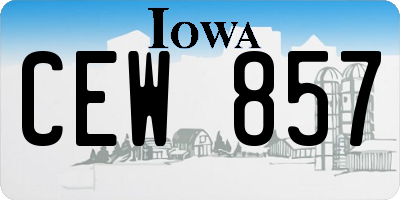 IA license plate CEW857