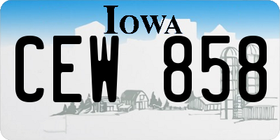 IA license plate CEW858