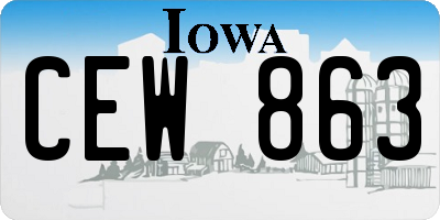 IA license plate CEW863