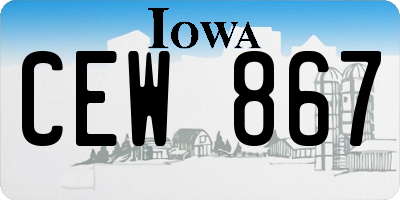 IA license plate CEW867