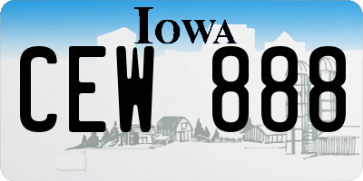 IA license plate CEW888
