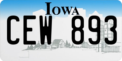 IA license plate CEW893