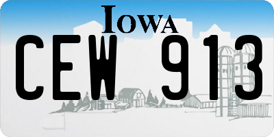 IA license plate CEW913