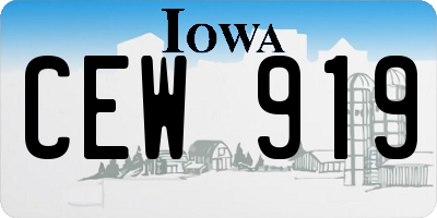 IA license plate CEW919