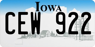 IA license plate CEW922