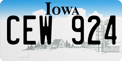 IA license plate CEW924