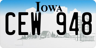 IA license plate CEW948