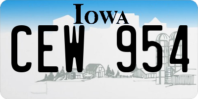 IA license plate CEW954