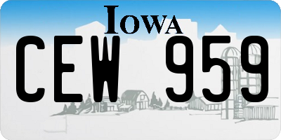 IA license plate CEW959