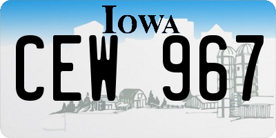 IA license plate CEW967