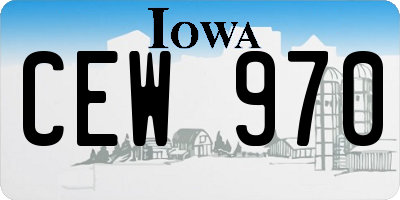 IA license plate CEW970