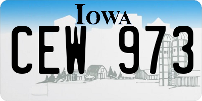 IA license plate CEW973
