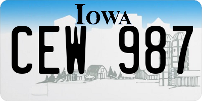 IA license plate CEW987