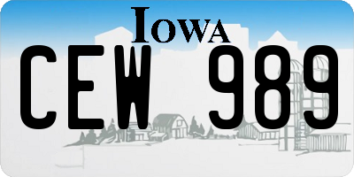 IA license plate CEW989