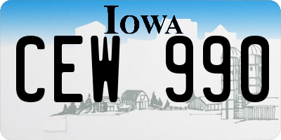 IA license plate CEW990