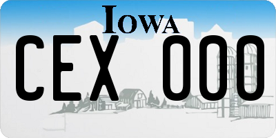 IA license plate CEX000
