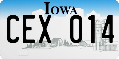 IA license plate CEX014