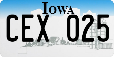 IA license plate CEX025