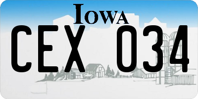IA license plate CEX034