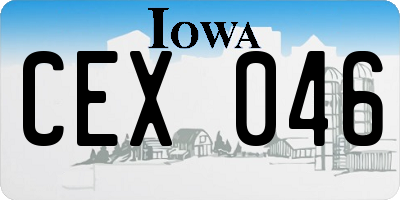 IA license plate CEX046