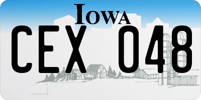 IA license plate CEX048