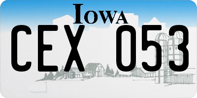 IA license plate CEX053