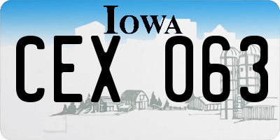 IA license plate CEX063