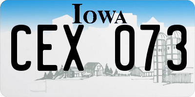 IA license plate CEX073