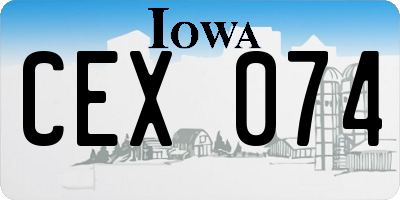 IA license plate CEX074