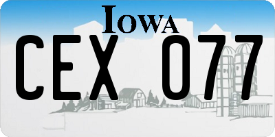 IA license plate CEX077