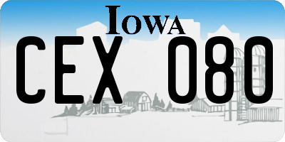 IA license plate CEX080