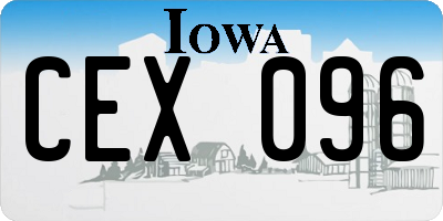 IA license plate CEX096