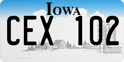 IA license plate CEX102