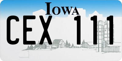 IA license plate CEX111