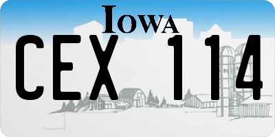 IA license plate CEX114